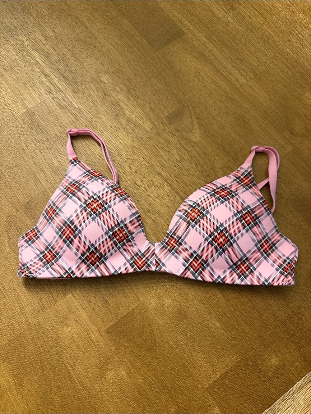 Victoria's Secret PINK Light Pink Plaid T-Shirt Bra